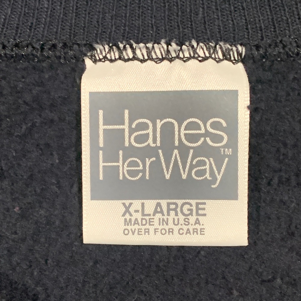 Vintage Hanes Her Way Star Quilt Applique Crewneck Sweatshirt Women's XL Black - Picture 2 of 6
